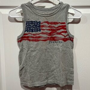 CIRCO Boy’s Summer 4th of July USA Tank Top Shirt - gray red blue, size S (6/7)